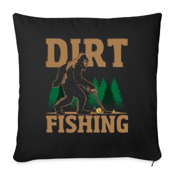 Metal detector, big foot t-shirt, - Sofa pillowcase 17,3'' x 17,3'' (45 x 45 cm) - black - Front