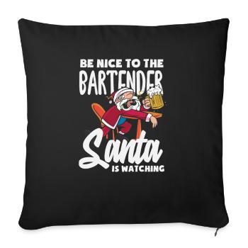 Lustiger Barkeeper Spruch Barkeeper Geschenk - Sofakissenbezug 45 x 45 cm - Schwarz - Vorne