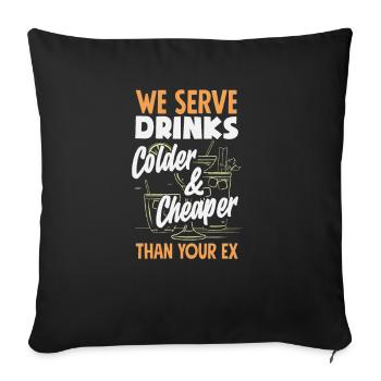 Lustiger Barkeeper Spruch Barkeeper Geschenk - Sofakissenbezug 45 x 45 cm - Schwarz - Vorne