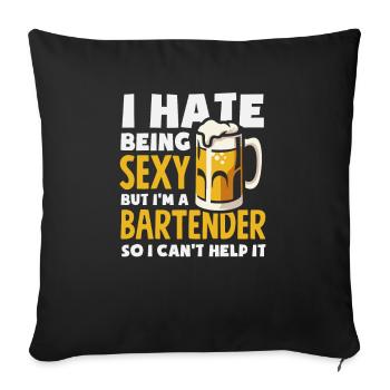 Lustiger Barkeeper Spruch Barkeeper Geschenk - Sofakissenbezug 45 x 45 cm - Schwarz - Vorne