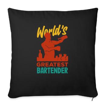 Lustiger Barkeeper Spruch Barkeeper Geschenk - Sofakissenbezug 45 x 45 cm - Schwarz - Vorne