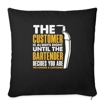 Lustiger Barkeeper Spruch Barkeeper Geschenk - Sofakissenbezug 45 x 45 cm - Schwarz - Vorne
