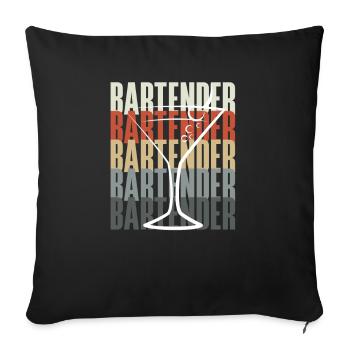Lustiger Barkeeper Spruch Barkeeper Geschenk - Sofakissenbezug 45 x 45 cm - Schwarz - Vorne