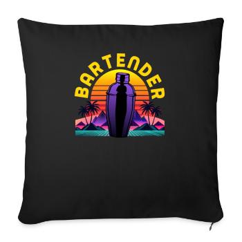 Lustiger Barkeeper Spruch Barkeeper Geschenk - Sofakissenbezug 45 x 45 cm - Schwarz - Vorne