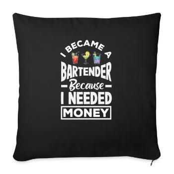 Lustiger Barkeeper Spruch Barkeeper Geschenk - Sofakissenbezug 45 x 45 cm - Schwarz - Vorne