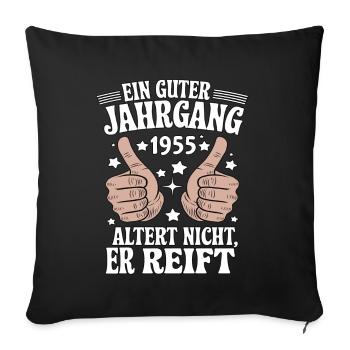 A good vintage 1955 birthday - Sofa pillowcase 17,3'' x 17,3'' (45 x 45 cm) - black - Front