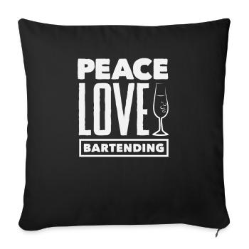 Lustiger Barkeeper Spruch Barkeeper Geschenk - Sofakissenbezug 45 x 45 cm - Schwarz - Vorne