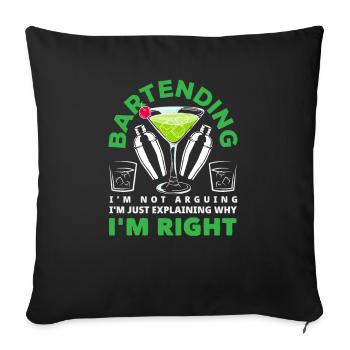 Lustiger Barkeeper Spruch Barkeeper Geschenk - Sofakissenbezug 45 x 45 cm - Schwarz - Vorne