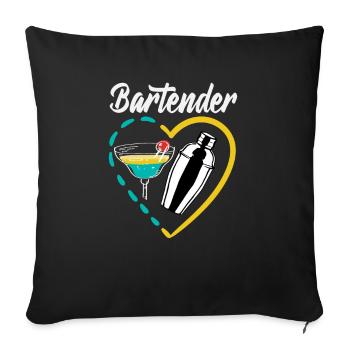 Lustiger Barkeeper Spruch Barkeeper Geschenk - Sofakissenbezug 45 x 45 cm - Schwarz - Vorne