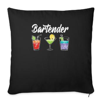 Lustiger Barkeeper Spruch Barkeeper Geschenk - Sofakissenbezug 45 x 45 cm - Schwarz - Vorne