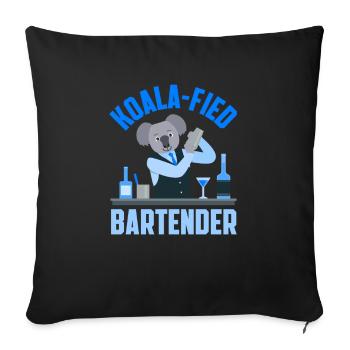 Lustiger Barkeeper Spruch Barkeeper Geschenk - Sofakissenbezug 45 x 45 cm - Schwarz - Vorne