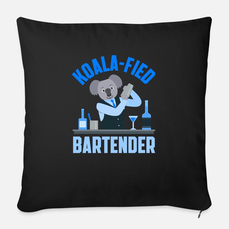 Lustiger Barkeeper Spruch Barkeeper Geschenk - Sofakissenbezug 45 x 45 cm - Schwarz
