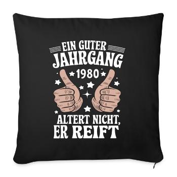 A good vintage 1980's birthday - Sofa pillowcase 17,3'' x 17,3'' (45 x 45 cm) - black - Front