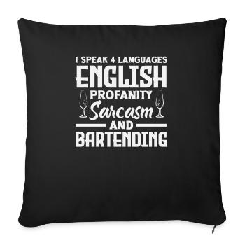 Lustiger Barkeeper Spruch Barkeeper Geschenk - Sofakissenbezug 45 x 45 cm - Schwarz - Vorne