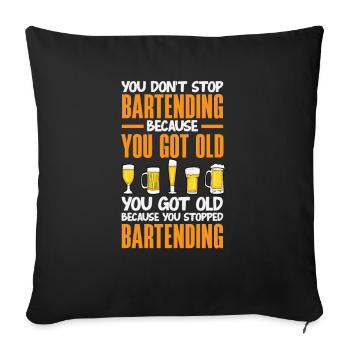 Lustiger Barkeeper Spruch Barkeeper Geschenk - Sofakissenbezug 45 x 45 cm - Schwarz - Vorne