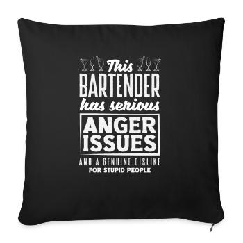 Lustiger Barkeeper Spruch Barkeeper Geschenk - Sofakissenbezug 45 x 45 cm - Schwarz - Vorne