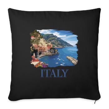 Ich Muss Gar Nix Ich Muss Nur Nach Italien - Sofakissenbezug 45 x 45 cm - Schwarz - Vorne