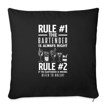 Lustiger Barkeeper Spruch Barkeeper Geschenk - Sofakissenbezug 45 x 45 cm - Schwarz - Vorne