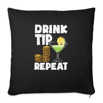 Lustiger Barkeeper Spruch Barkeeper Geschenk - Sofakissenbezug 45 x 45 cm - Schwarz - Vorne