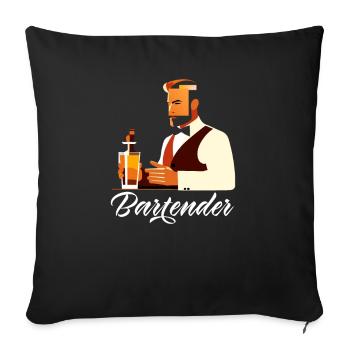 Lustiger Barkeeper Spruch Barkeeper Geschenk - Sofakissenbezug 45 x 45 cm - Schwarz - Vorne