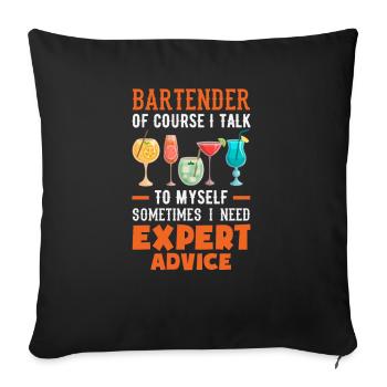 Lustiger Barkeeper Spruch Barkeeper Geschenk - Sofakissenbezug 45 x 45 cm - Schwarz - Vorne