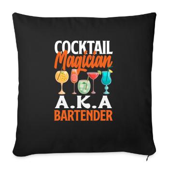 Lustiger Barkeeper Spruch Barkeeper Geschenk - Sofakissenbezug 45 x 45 cm - Schwarz - Vorne