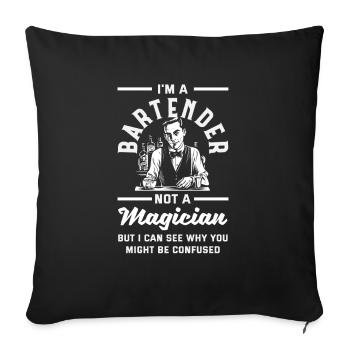 Lustiger Barkeeper Spruch Barkeeper Geschenk - Sofakissenbezug 45 x 45 cm - Schwarz - Vorne