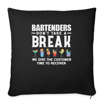 Lustiger Barkeeper Spruch Barkeeper Geschenk - Sofakissenbezug 45 x 45 cm - Schwarz - Vorne