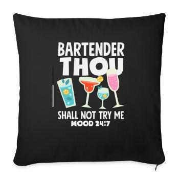 Lustiger Barkeeper Spruch Barkeeper Geschenk - Sofakissenbezug 45 x 45 cm - Schwarz - Vorne