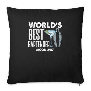 Lustiger Barkeeper Spruch Barkeeper Geschenk - Sofakissenbezug 45 x 45 cm - Schwarz - Vorne