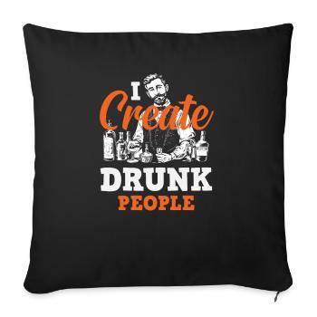 Funny Bartender Saying Bartender Gift - Sofa pillowcase 17,3'' x 17,3'' (45 x 45 cm) - black - Front