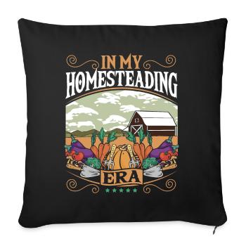 Tiny House en permaculture à l’époque de mon homesteading - Housse de coussin décorative 45 x 45 cm - noir - Devant