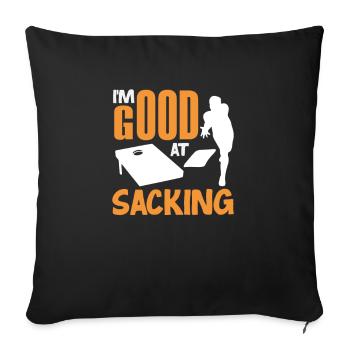 Funny Cornhole Player Gift - Sofa pillowcase 17,3'' x 17,3'' (45 x 45 cm) - black - Front
