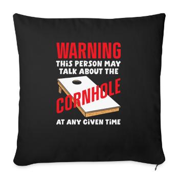 Funny Cornhole Player Gift - Sofa pillowcase 17,3'' x 17,3'' (45 x 45 cm) - black - Front