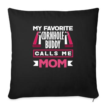 Funny Cornhole Player Gift - Sofa pillowcase 17,3'' x 17,3'' (45 x 45 cm) - black - Front