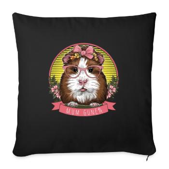 Guinea Pig MOM - Sofakissenbezug 45 x 45 cm - Schwarz - Vorne