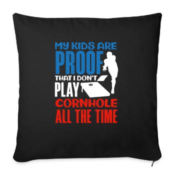 Funny Cornhole Player Gift - Sofa pillowcase 17,3'' x 17,3'' (45 x 45 cm) - black - Front