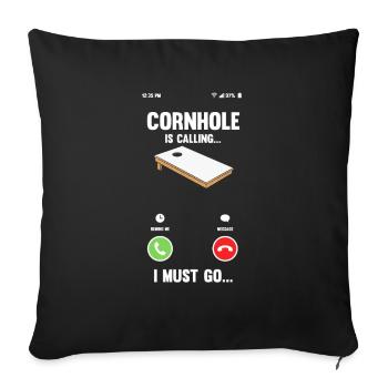 Funny Cornhole Player Gift - Sofa pillowcase 17,3'' x 17,3'' (45 x 45 cm) - black - Front