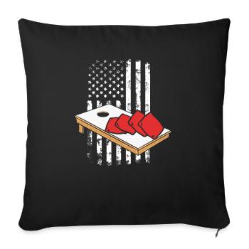 Funny Cornhole Player Gift - Sofa pillowcase 17,3'' x 17,3'' (45 x 45 cm) - black - Front
