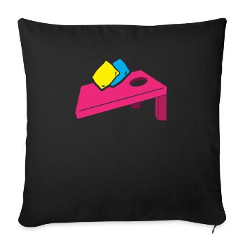Funny Cornhole Player Gift - Sofa pillowcase 17,3'' x 17,3'' (45 x 45 cm) - black - Front