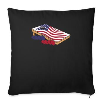 Funny Cornhole Player Gift - Sofa pillowcase 17,3'' x 17,3'' (45 x 45 cm) - black - Front