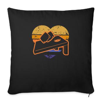 Funny Cornhole Player Gift - Sofa pillowcase 17,3'' x 17,3'' (45 x 45 cm) - black - Front