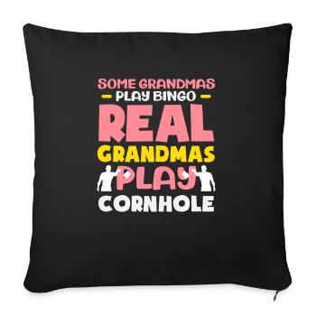Funny Cornhole Player Gift - Sofa pillowcase 17,3'' x 17,3'' (45 x 45 cm) - black - Front