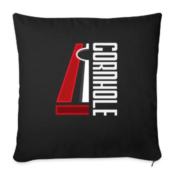Funny Cornhole Player Gift - Sofa pillowcase 17,3'' x 17,3'' (45 x 45 cm) - black - Front