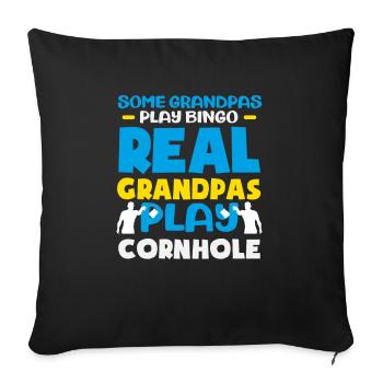 Funny Cornhole Player Gift - Sofa pillowcase 17,3'' x 17,3'' (45 x 45 cm) - black - Front