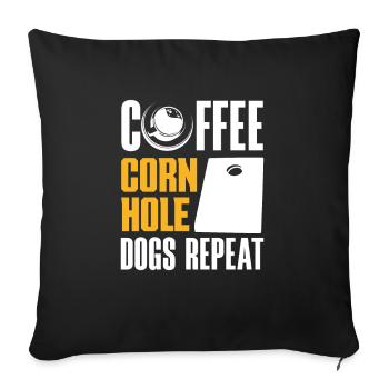 Funny Cornhole Player Gift - Sofa pillowcase 17,3'' x 17,3'' (45 x 45 cm) - black - Front