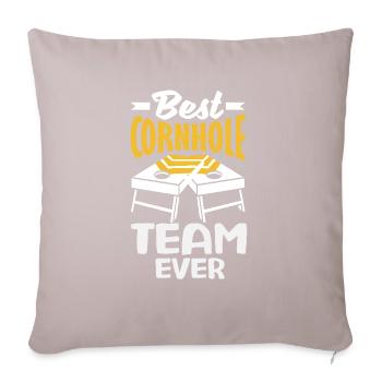 Cadeau amusant de joueur de cornhole - Housse de coussin décorative 45 x 45 cm - taupe clair - Devant