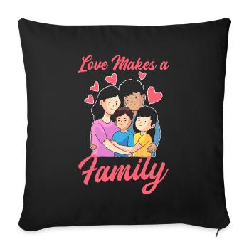 Thank You Gifts for Foster Parents - Sofa pillowcase 17,3'' x 17,3'' (45 x 45 cm) - black - Front
