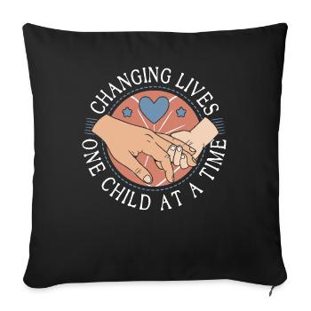 Thank You Gifts for Adoptive Parents Foster Parents - Sofa pillowcase 17,3'' x 17,3'' (45 x 45 cm) - black - Front