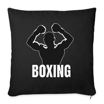 Boxing für einen Boxer für einen Boxer und Box - Sofakissenbezug 45 x 45 cm - Schwarz - Vorne